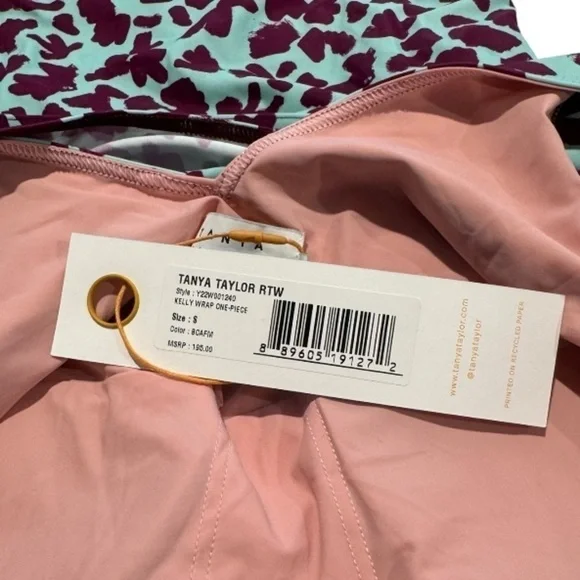 Tanya Taylor Kelly One-Piece Swimsuit, Brushstroke Coral, Size Small - Picture 7 of 8